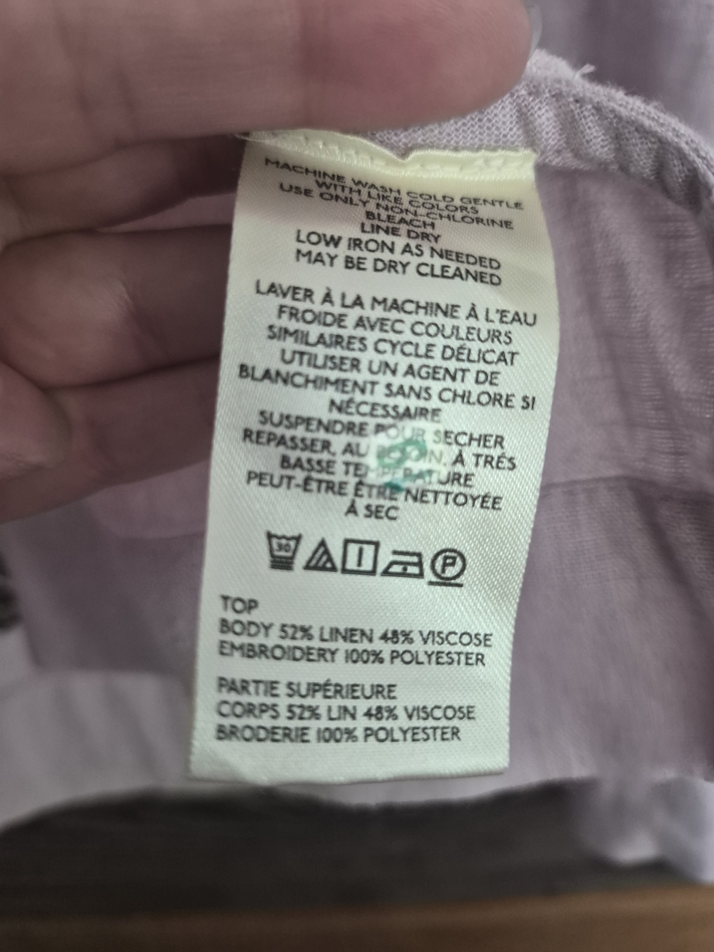 NWT Free People Sightseer Embroidered Linen Set- Lilac Combo Size Medium - Picture 6 of 9